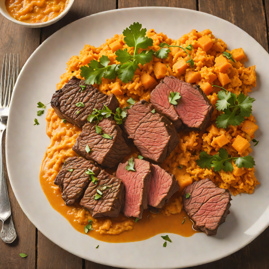 Slow-Cooked Caribbean Jerk Beef with Sweet Potato Mash