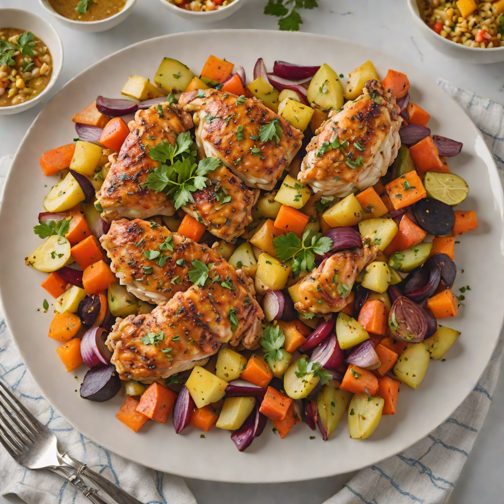 Sheet Pan Dominican-Style Pollo Guisado with Root Vegetables