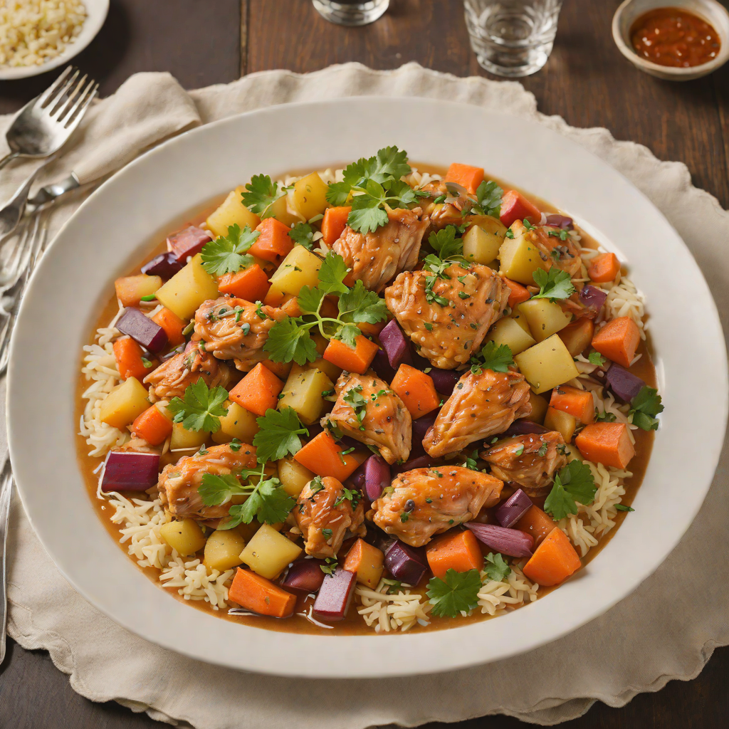 Dominican-Style Slow Simmered Chicken Stew with Root Vegetables