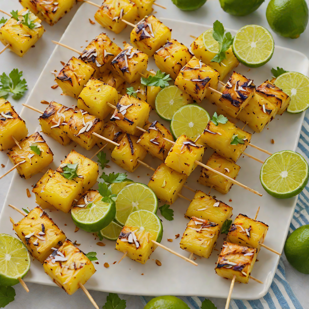 Honey-Lime Spiced Grilled Pineapple Skewers