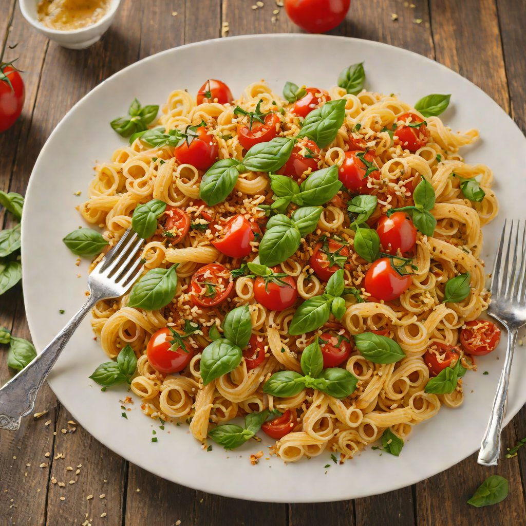 Oven-Roasted Tomato and Basil Pasta with Garlic Breadcrumbs