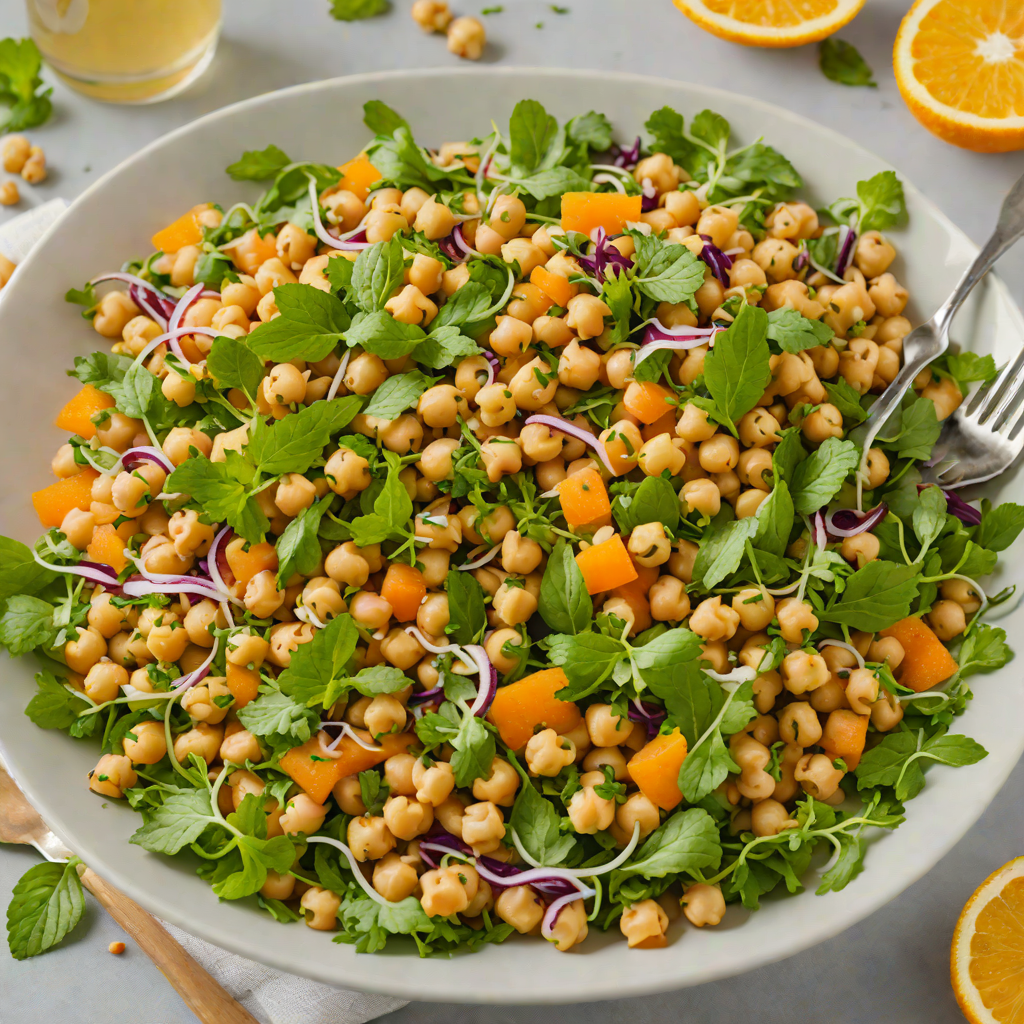 Mint and Orange Blossom Water Chickpea Salad