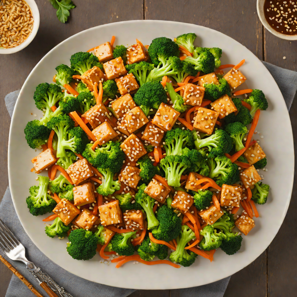 Simple Sesame Tofu Stir Fry with Broccoli and Carrots