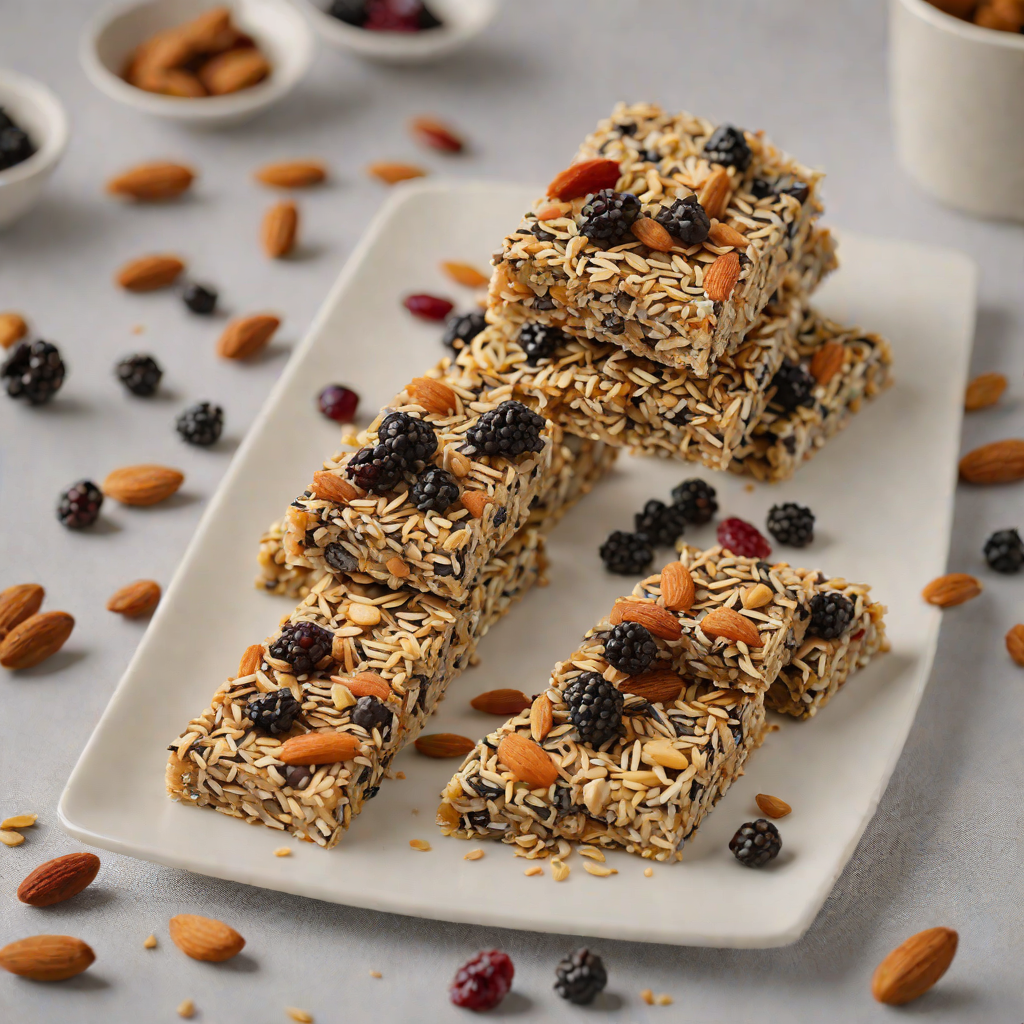 No-Bake Chia Seed and Almond Energy Bars with Dried Fruit