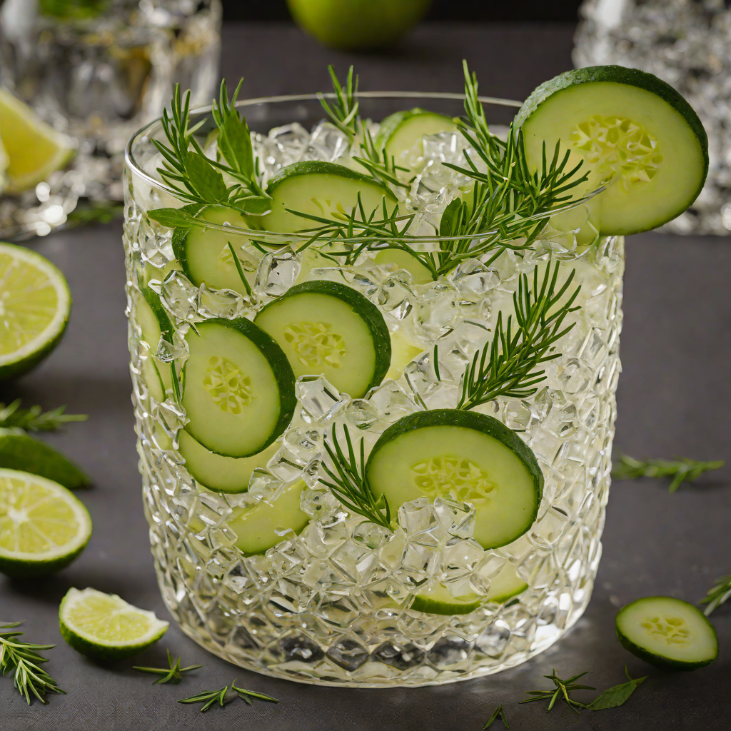 Herb-Infused Gin Tonic with Cucumber and Rosemary