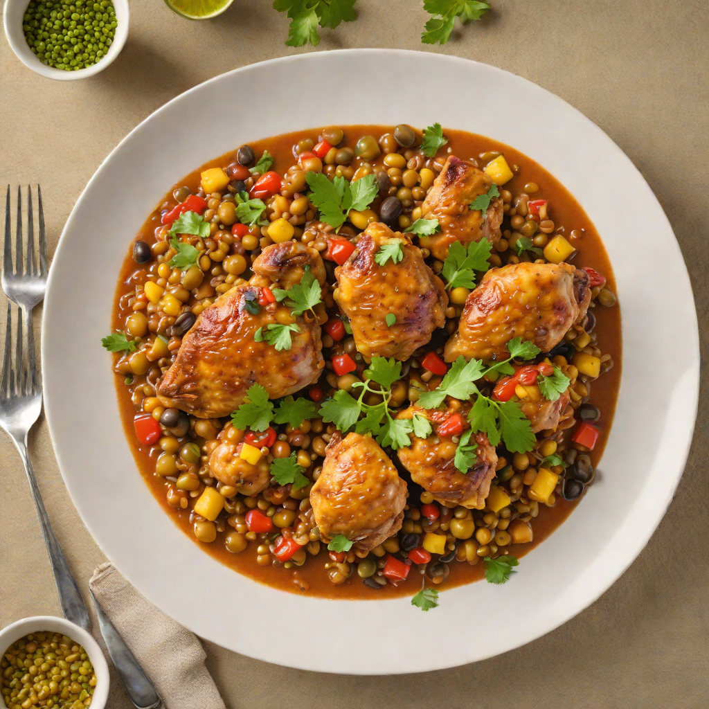 Caribbean-Style Stewed Chicken with Sofrito and Pigeon Peas