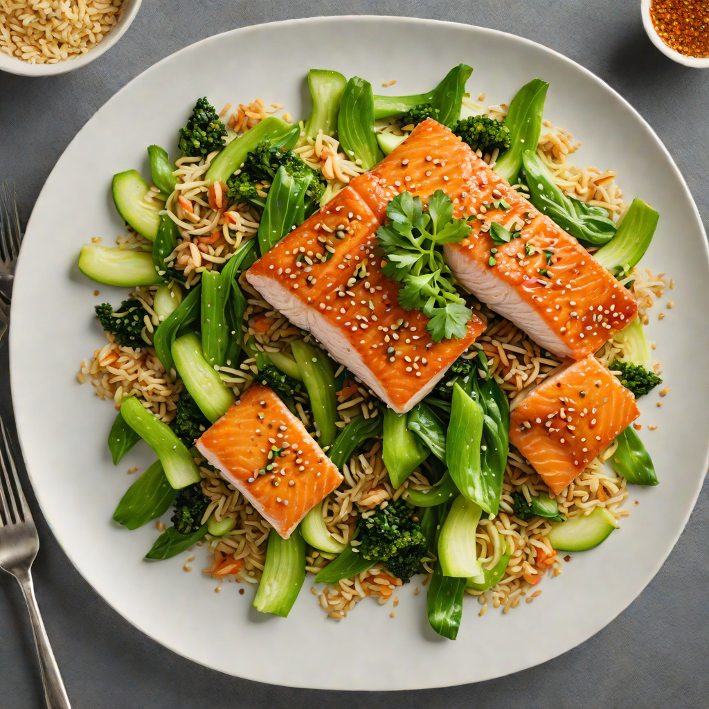 Pan-Seared Sesame Ginger Salmon with Bok Choy