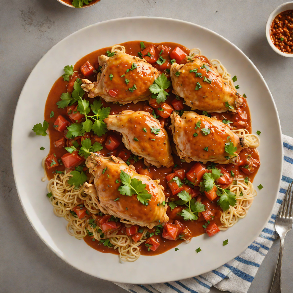Slow-Cooked Salvadoran Chicken with Tomato and Achiote Sauce