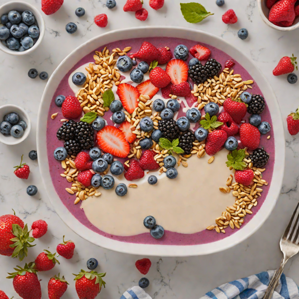 Triple Berry Smoothie Bowl with Greek Yogurt
