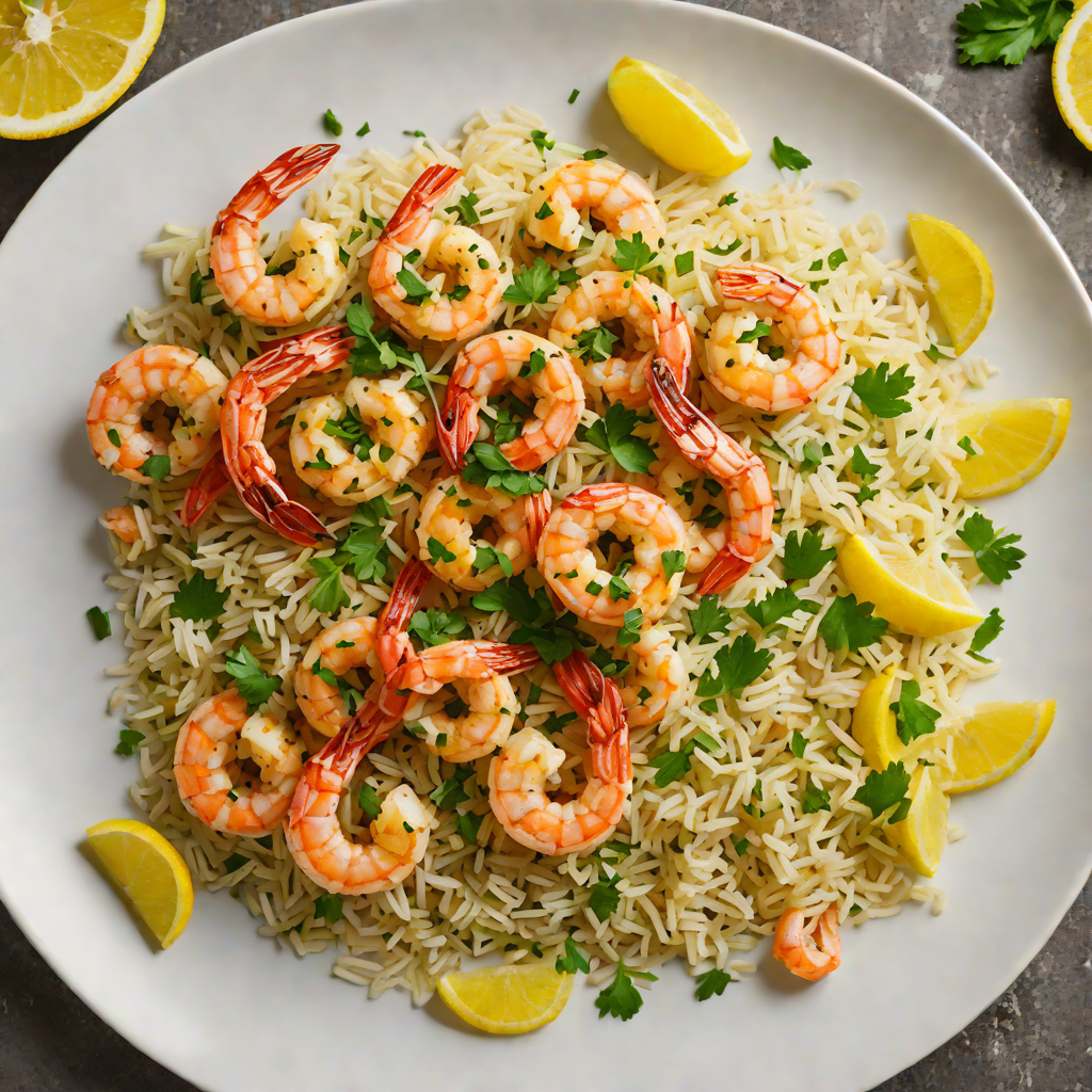Sautéed Garlic Butter Shrimp over Lemon-Parsley Rice