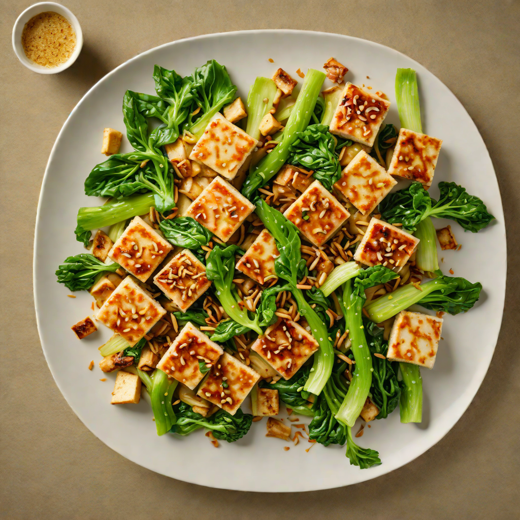 Sautéed Ginger Garlic Tofu with Bok Choy