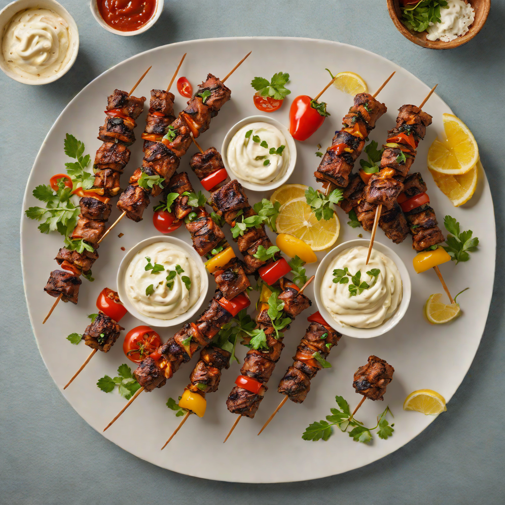 Grilled Harissa-Spiced Lamb Kebabs with Yogurt Sauce