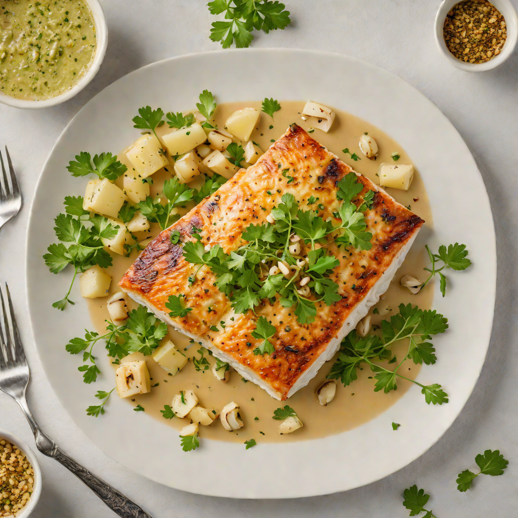 Pan-Seared Walleye with Garlic-Parsley Brown Butter Sauce