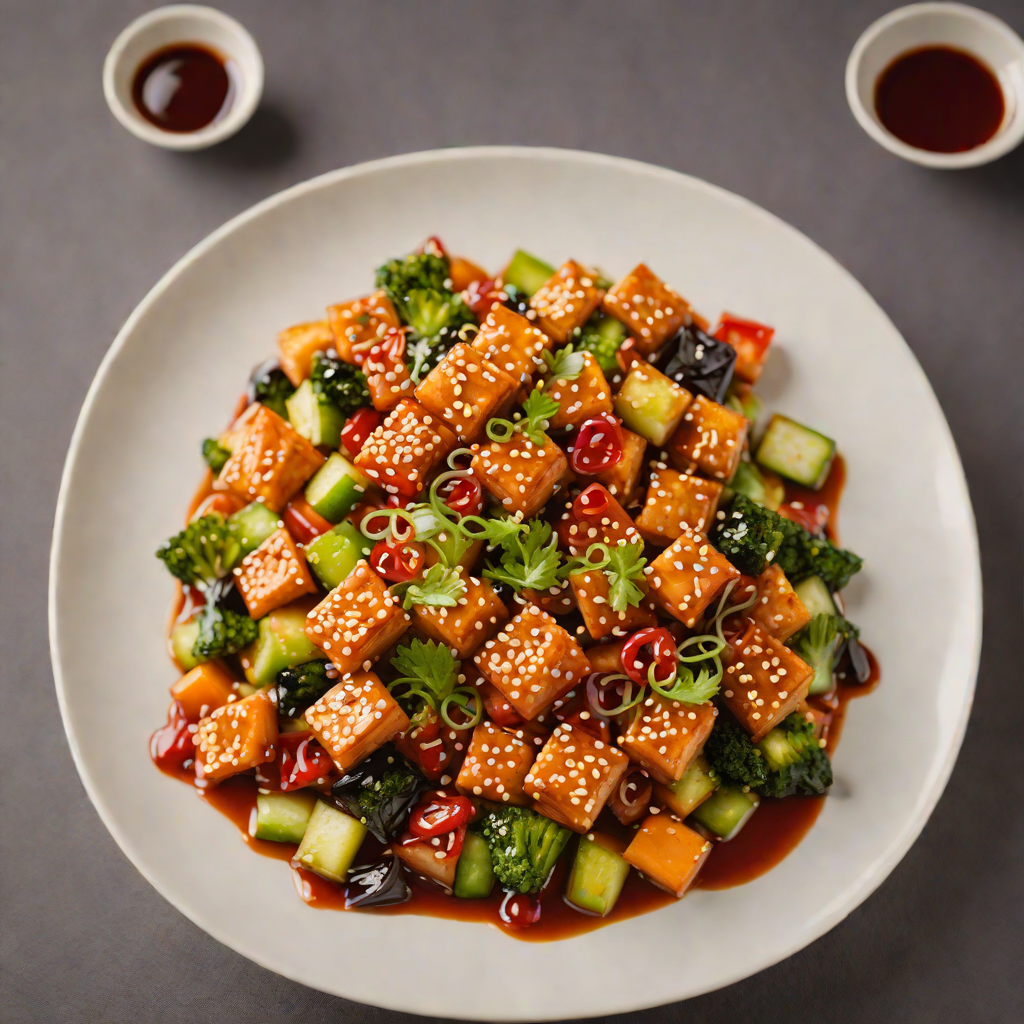Stir-Fried Korean Spicy Tofu with Vegetables and Gochujang Sauce