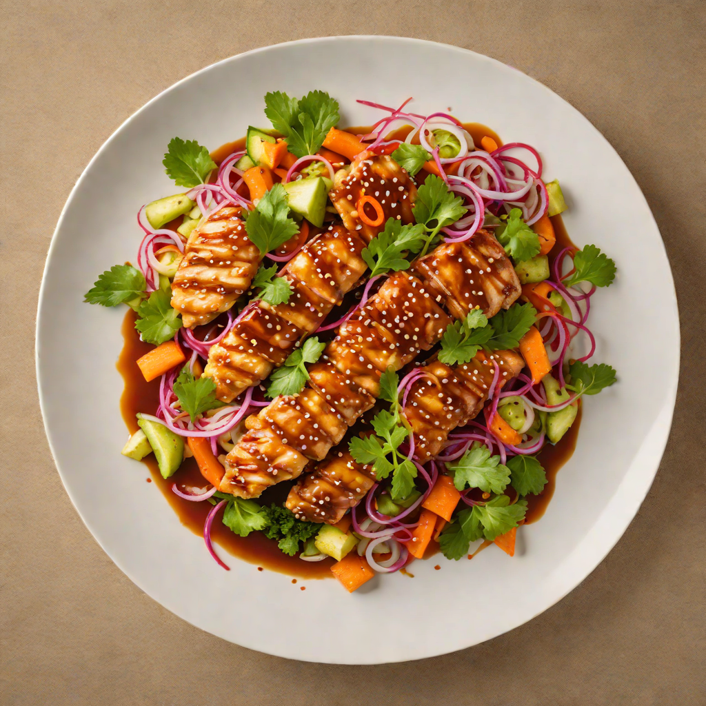 Sautéed Chicken with Sweet Soy Glaze and Pickled Vegetables