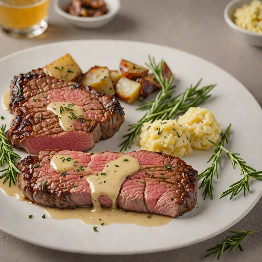 Pan-Seared Ribeye Steak with Rosemary Garlic Butter
