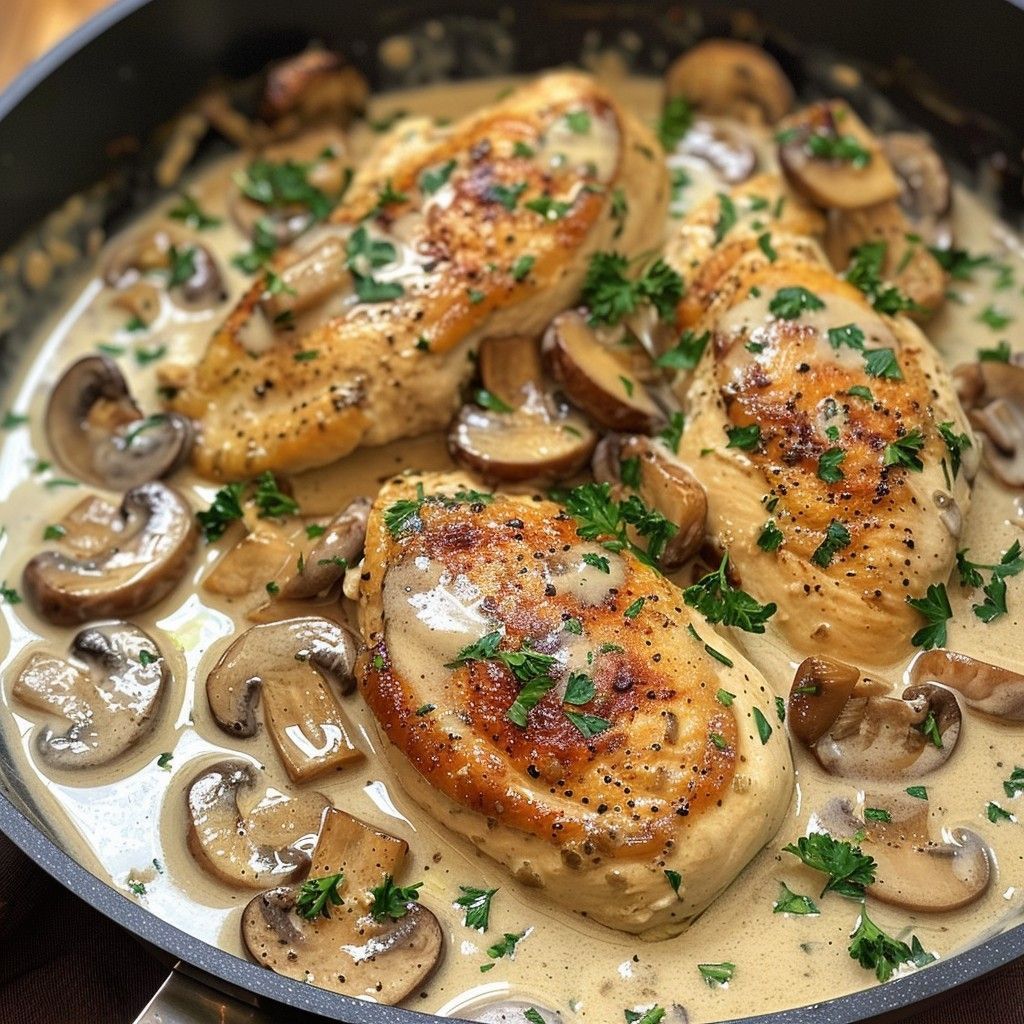 Pan-Seared Chicken with Forest Lake Wild Mushroom Sauce