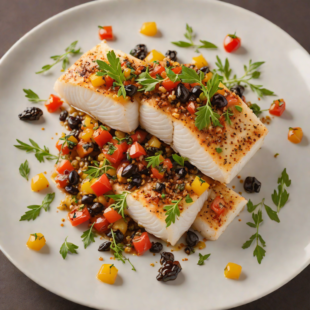 Pan-Roasted Cod with Tomato-Olive Tapenade