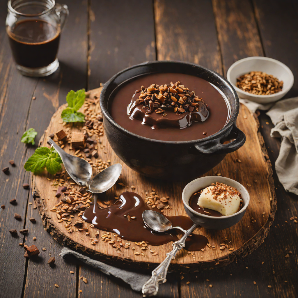 Chocolate Miso Pudding with Black Sugar Syrup
