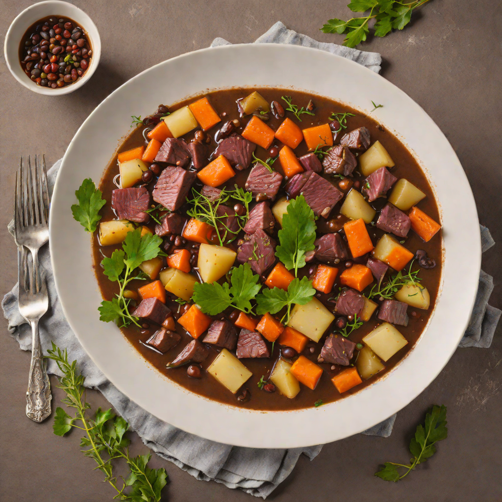 Tasmanian Pepperberry Venison Stew with Root Vegetables