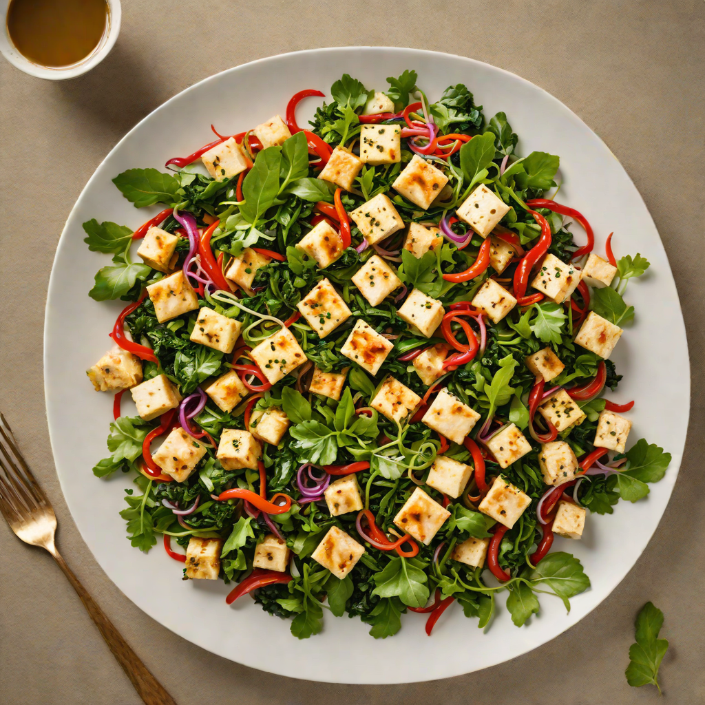 Vegetarian Stir-Fry with Native Wild Greens and Tofu