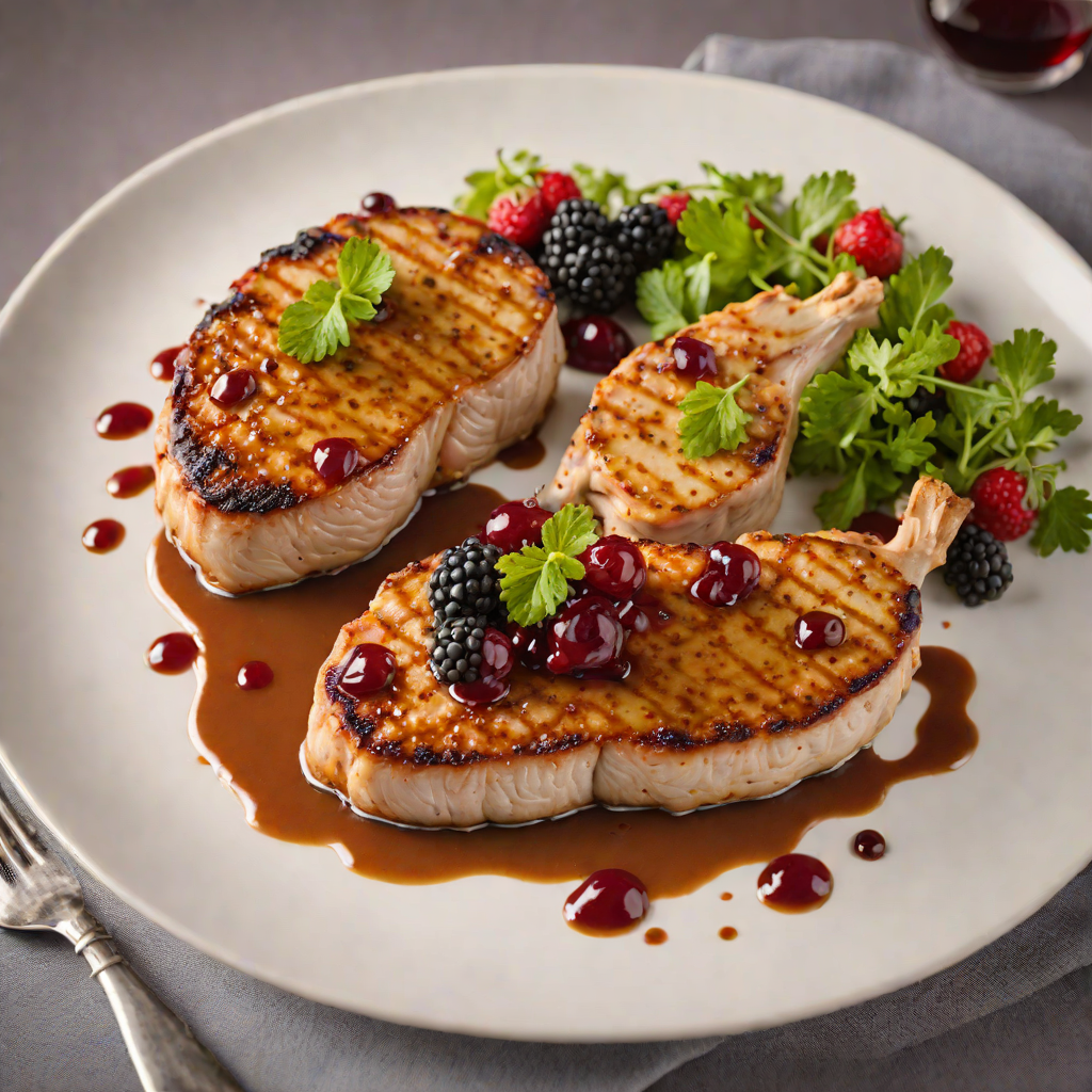 Pan-Seared Pork Chops with Indigenous Mustard Berry Sauce