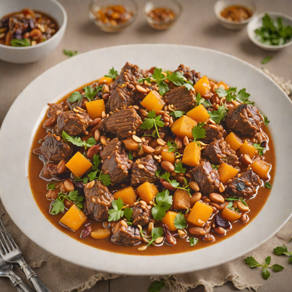 Slow-Cooked Lamb Tagine with Native Apricot and Almonds