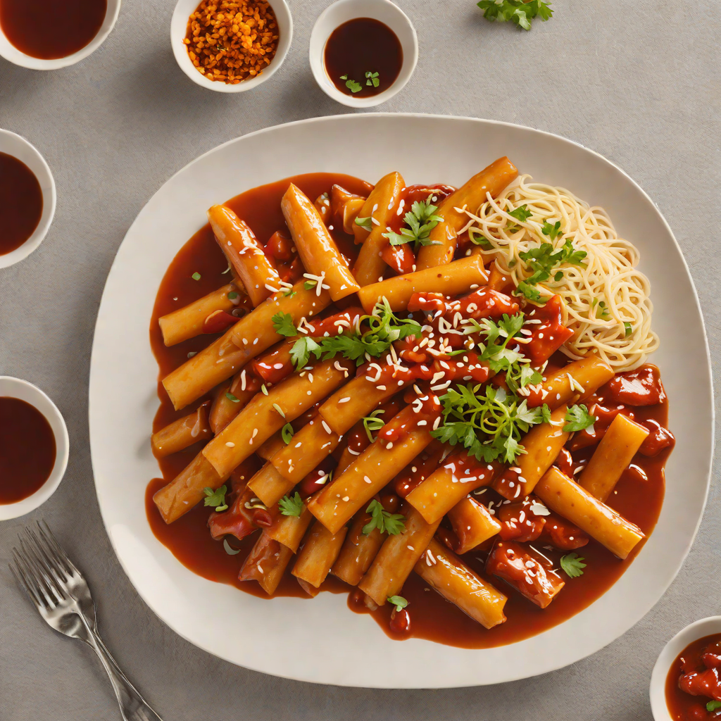 Spiced Korean Tteokbokki with Gochujang Sauce