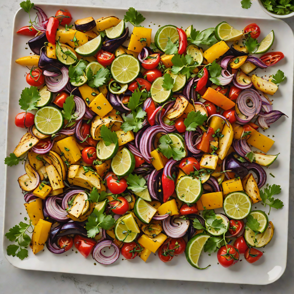 Sheet Pan Mexican-Inspired Roasted Vegetables with Chili-Lime Vinaigrette