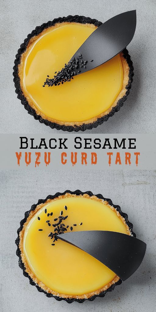 Yuzu Custard Tart with Sesame Crust