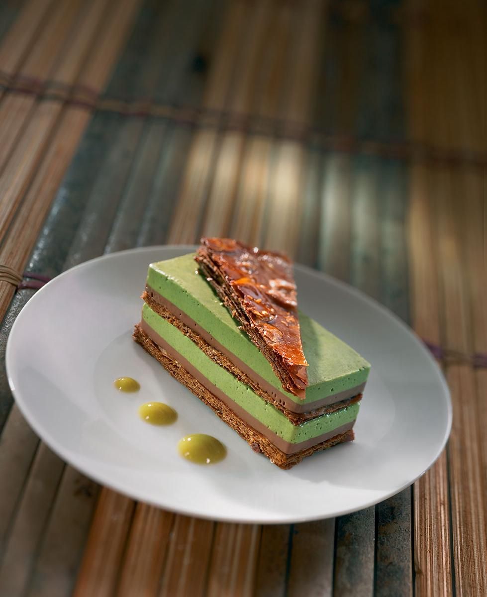 Matcha Mille-Feuille with Sweet Red Bean Cream