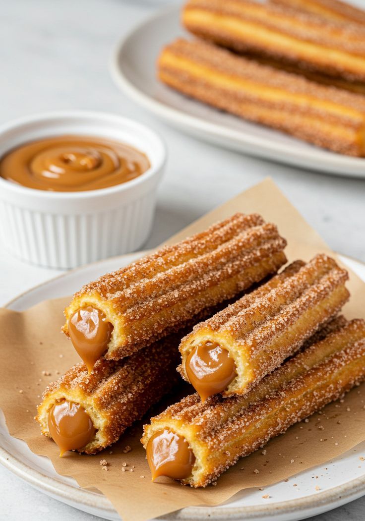 Chocolate-Chili Churros with Dulce de Leche Dip