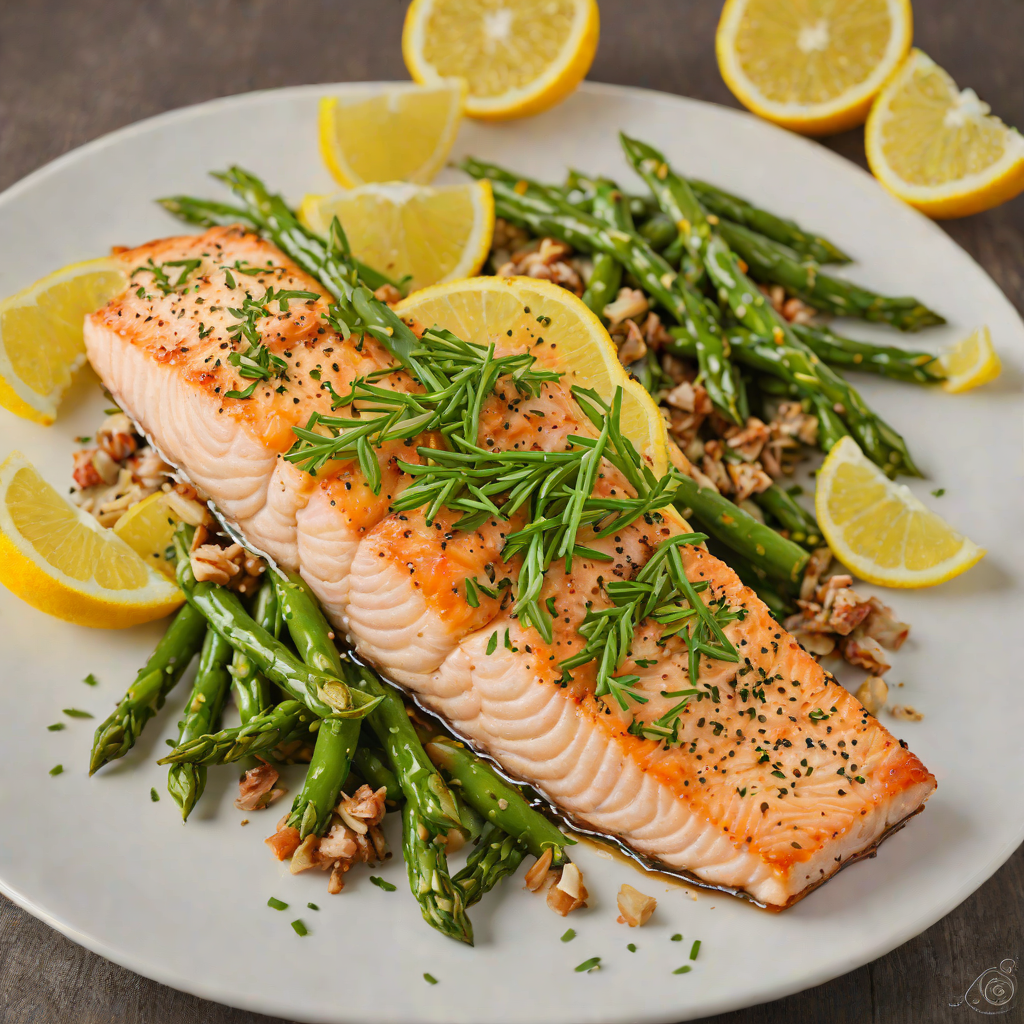 Baked Citrus-Herb Salmon with Garlic Green Beans