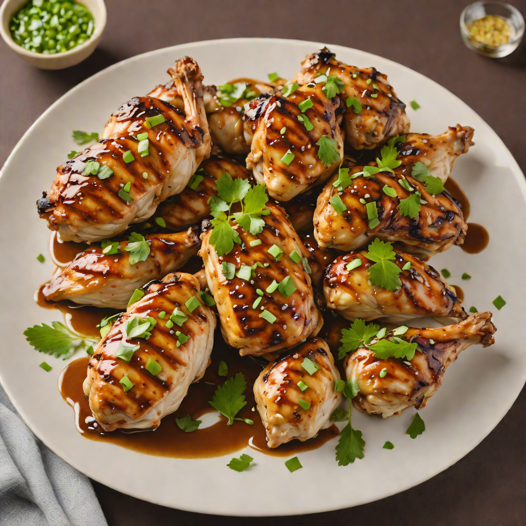 Soy-Marinated Grilled Chicken with Ginger and Scallion Sauce