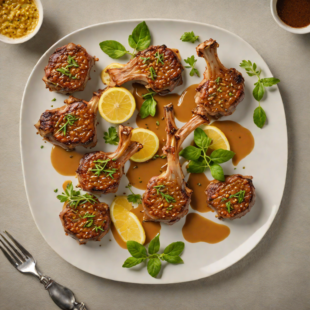 Pan-Seared Lamb Chops with Garlic Lemon-Oregano Sauce