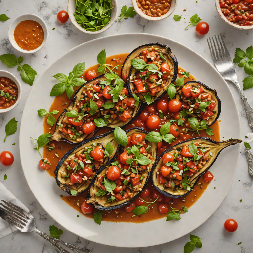 Greek-Style Roasted Eggplant with Tomato and Herb Sauce
