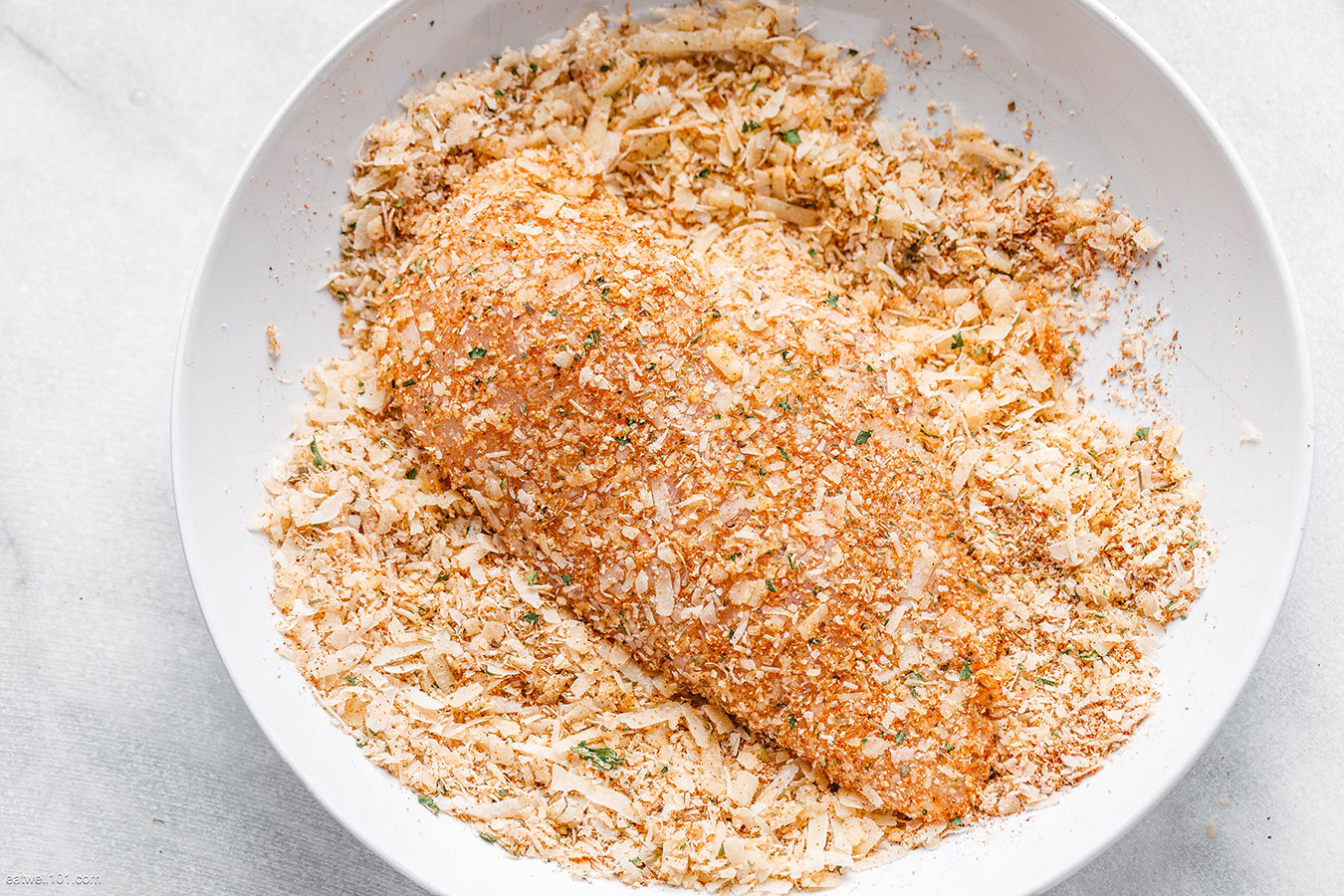 Crisp-Crusted Parmesan Chicken with Lemon-Herb Butter