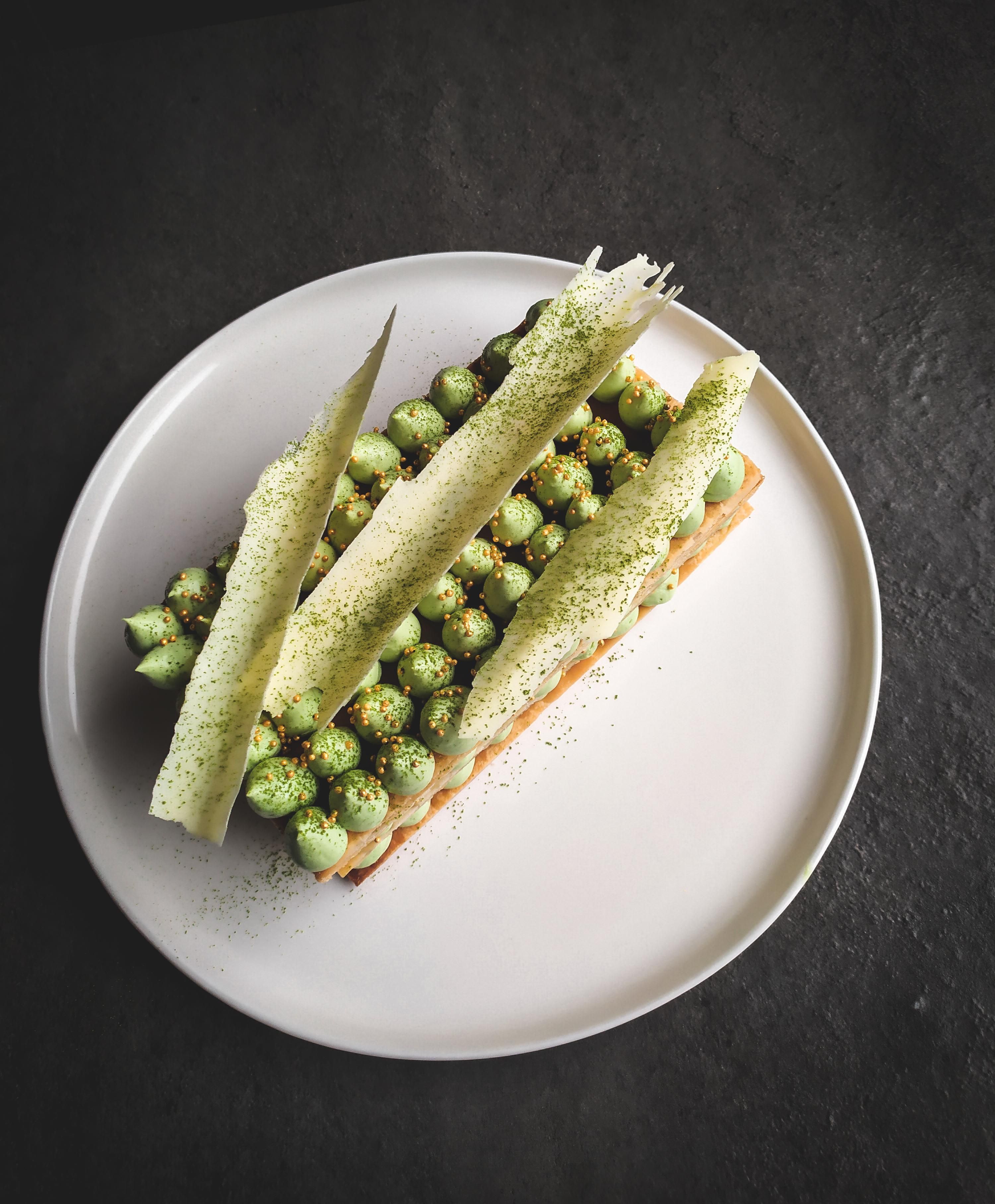 Matcha Mille-Feuille with Sweet Azuki Bean Cream