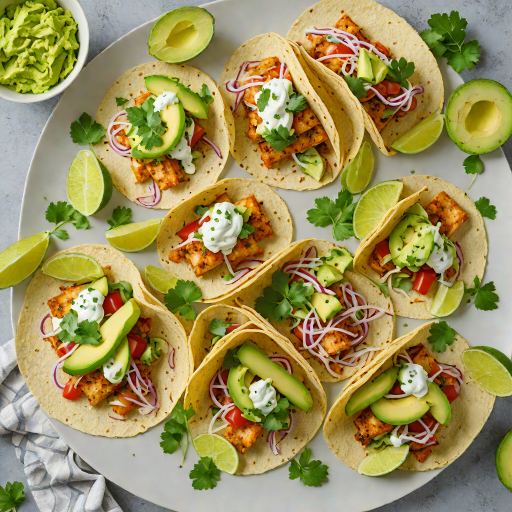 Sheet Pan Mexican Fish Tacos with Avocado Crema