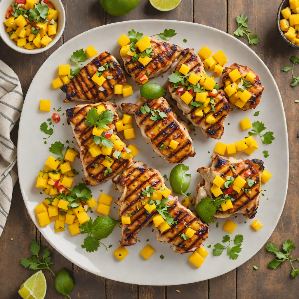 Garlic-Lime Grilled Chicken Thighs with Mango Salsa