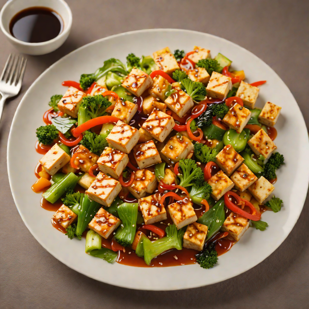 Stir-Fried Tofu and Vegetables with Spicy Soy Sauce