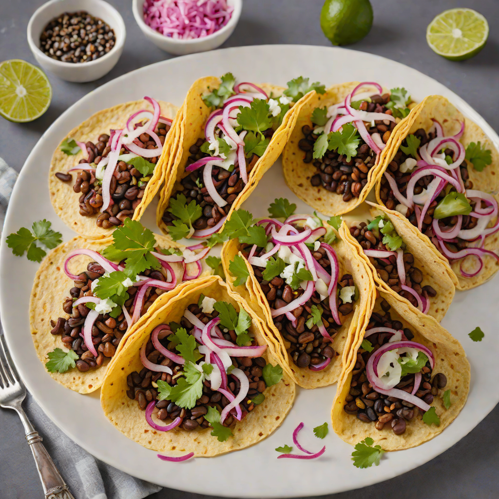 Sofrito-Infused Black Bean Tacos with Pickled Red Onion