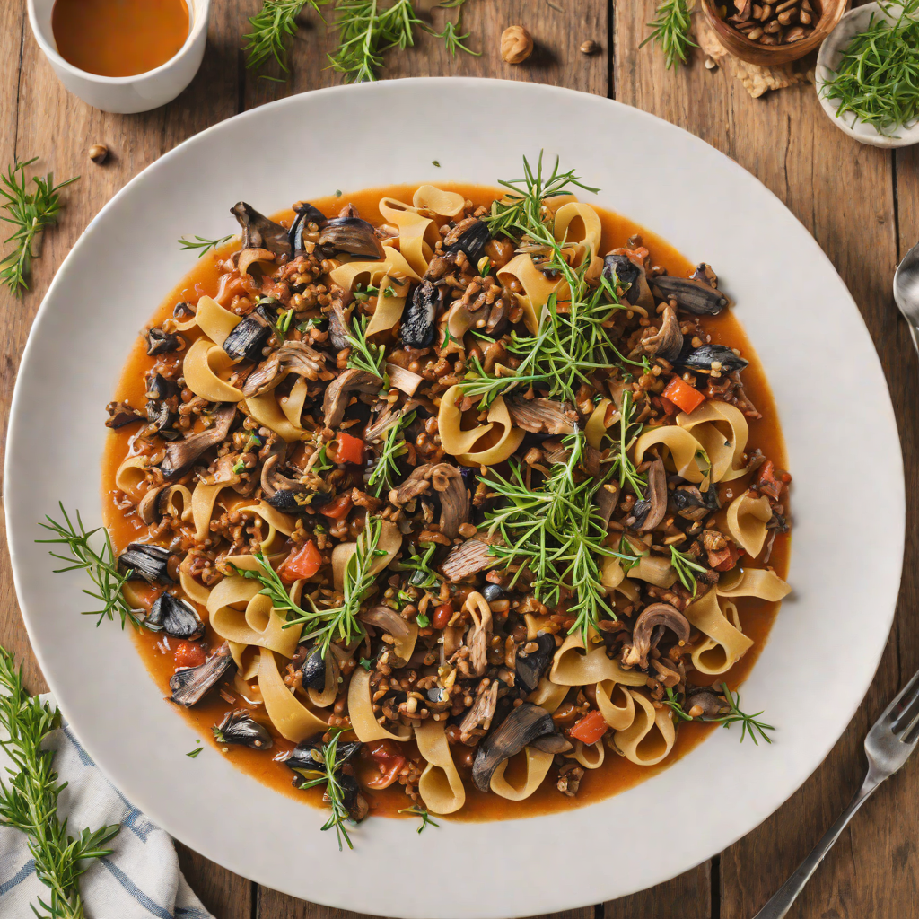 Slow-Cooked Kangaroo Ragu with Wild Mushroom and Rosemary