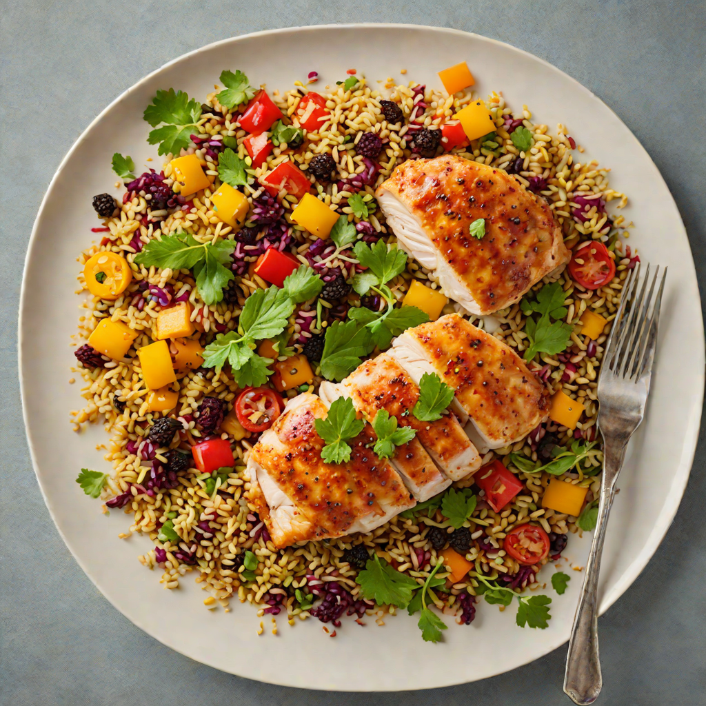 Sheet Pan Market Cap-Spiced Chicken with Tricolor Quinoa