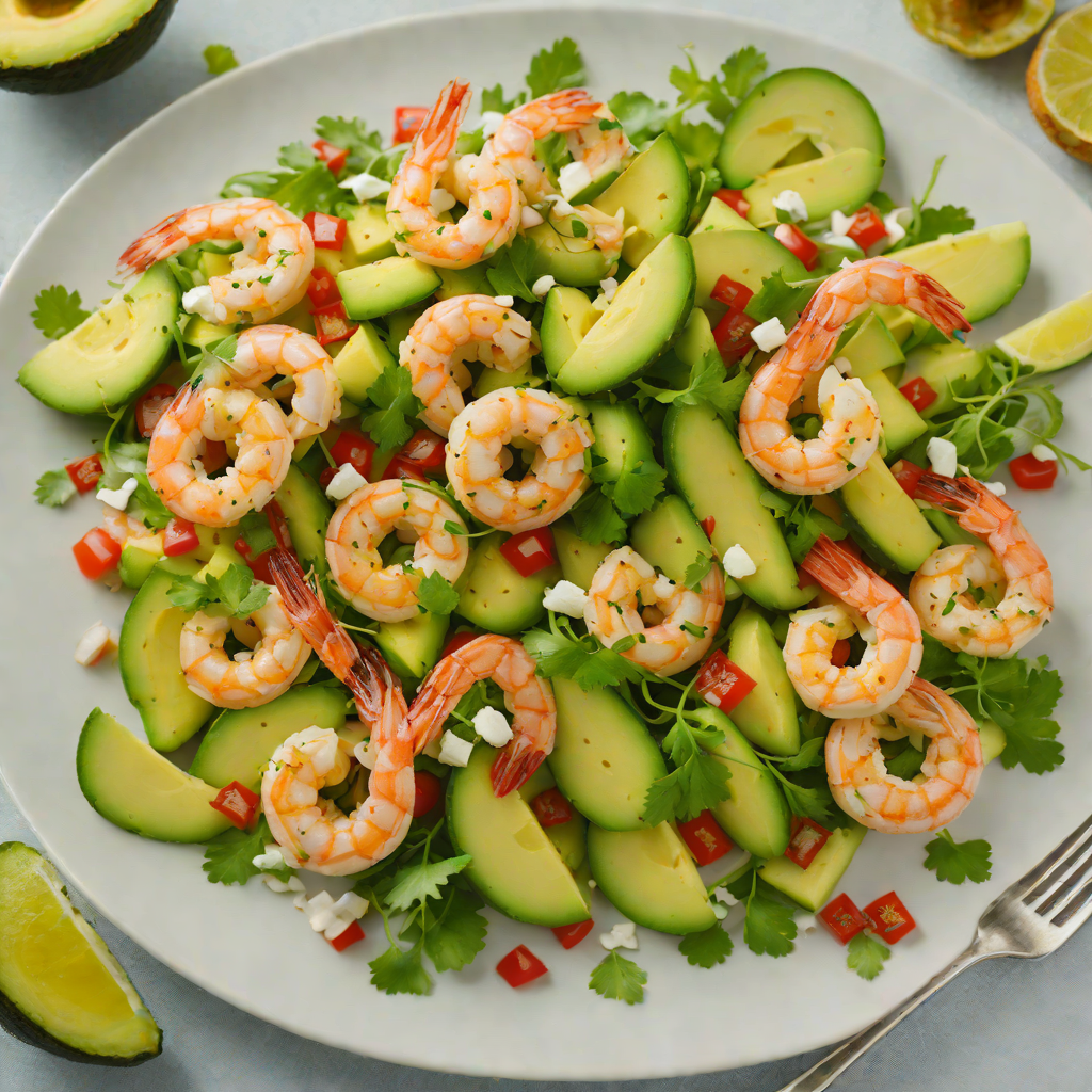 Sautéed Shrimp and Avocado Salad with Cilantro-Lime Dressing