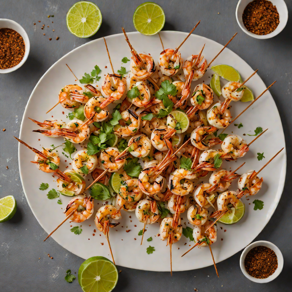Charred Mezcal-Lime Shrimp Skewers with Oaxacan Spice Rub