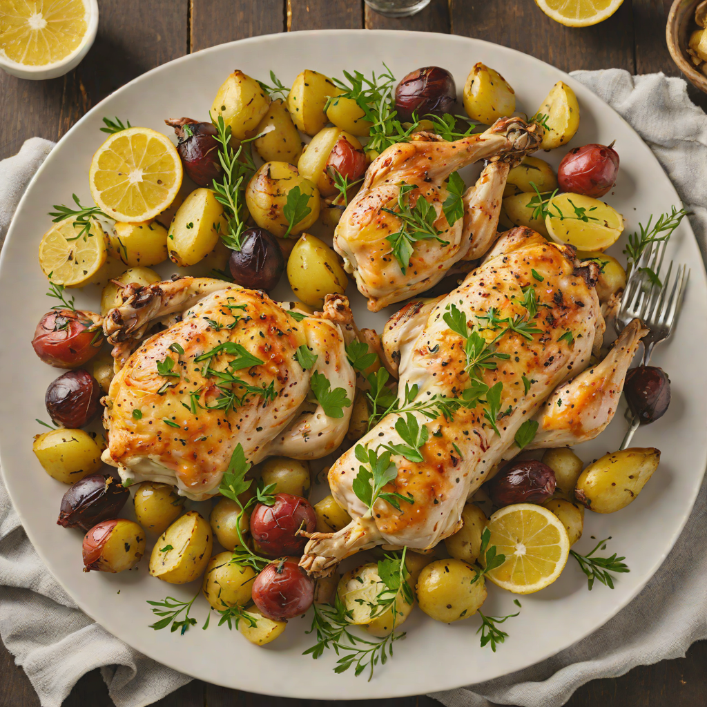 One-Pan Roasted Lemon Herb Chicken with Baby Potatoes