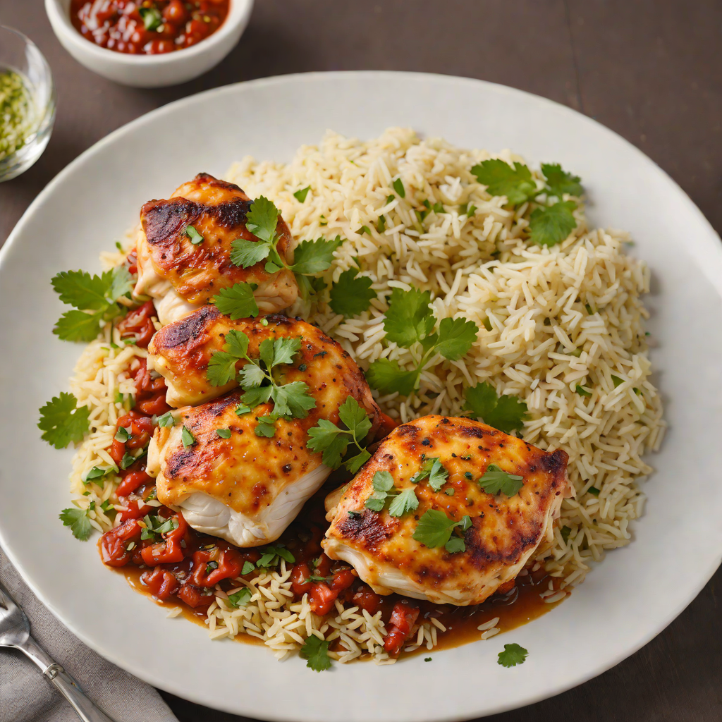 Dominican-Style Chicken with Sofrito and Cilantro Rice
