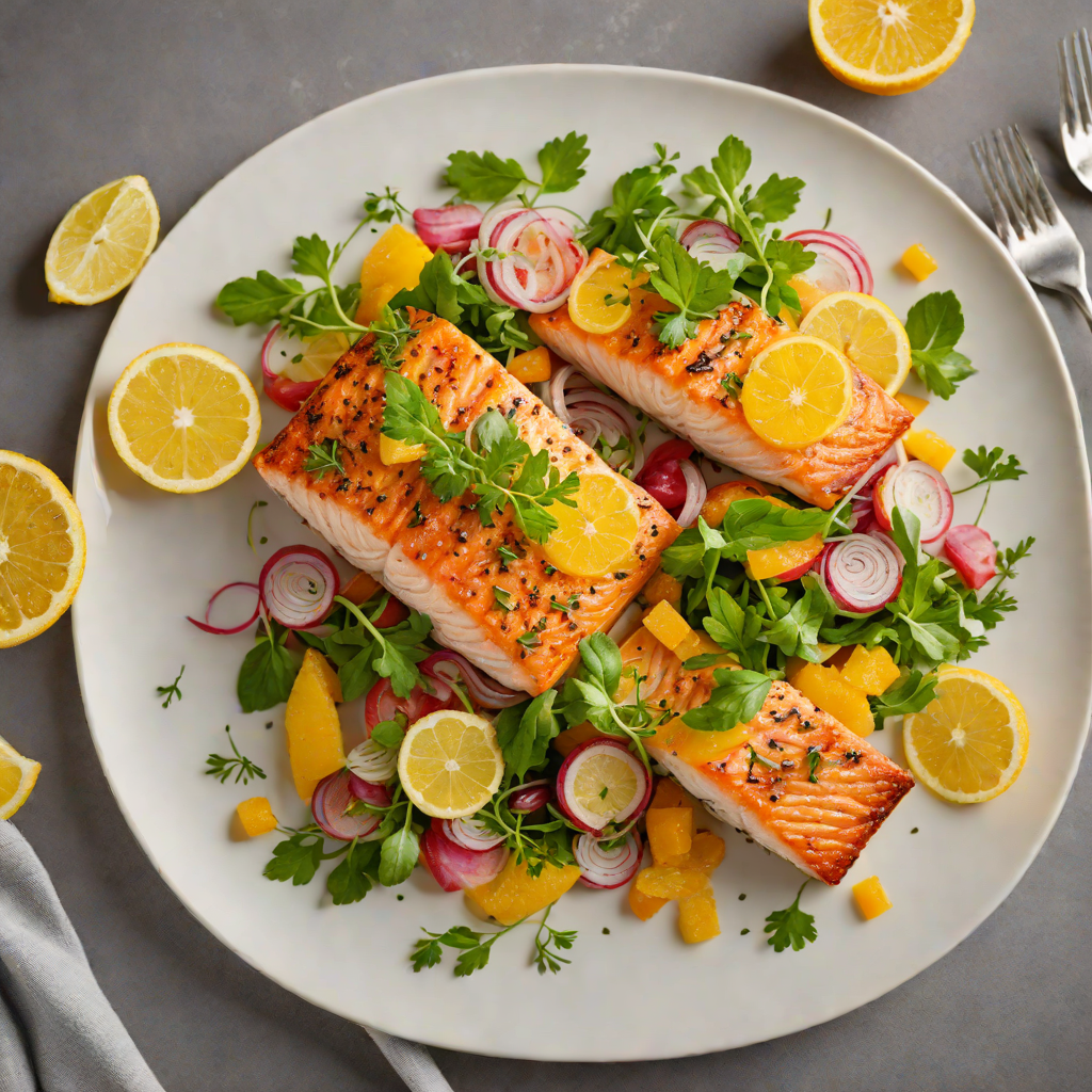 Pan-Fried Salmon with Citrus and Herb Salad