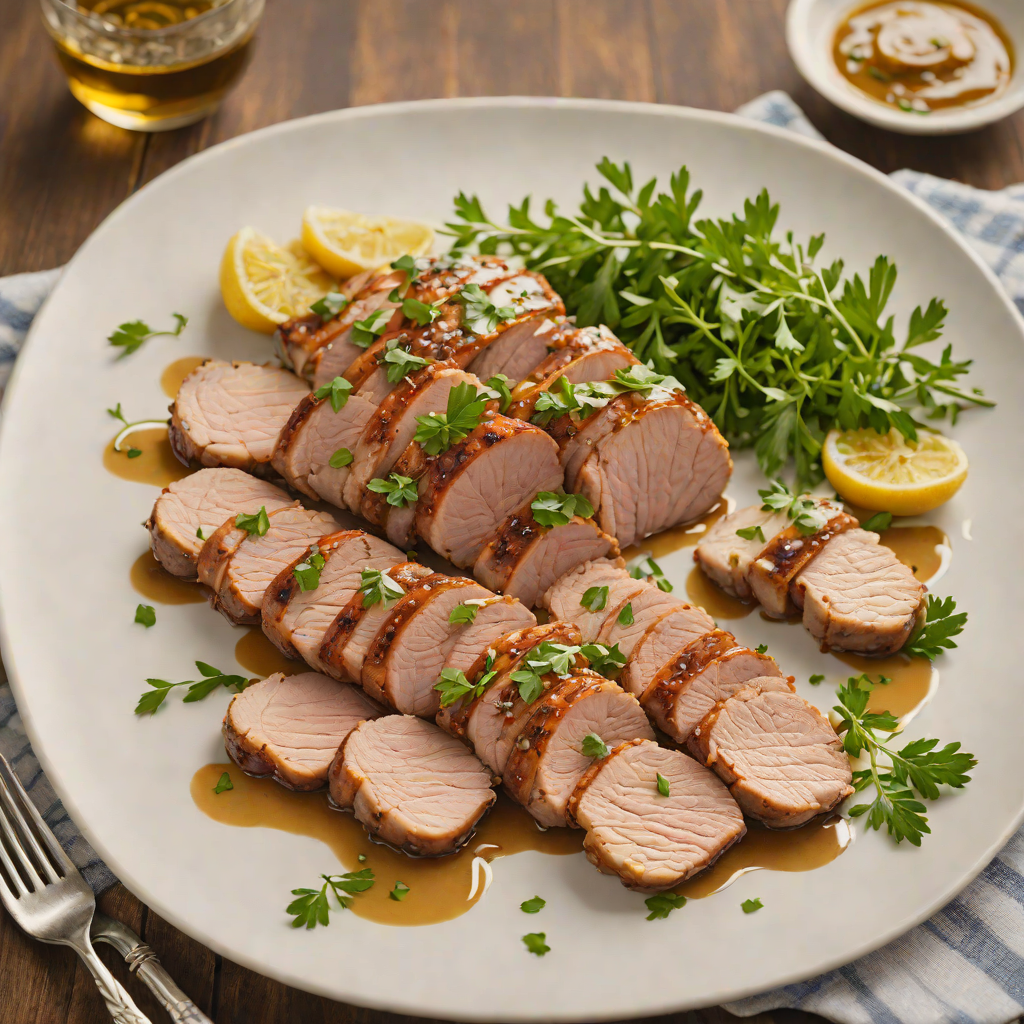 Herb-Roasted Pork Tenderloin with Garlic and Mustard Glaze